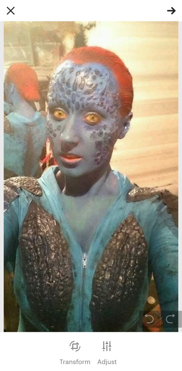 Mystique-Inspired Reptile Forehead