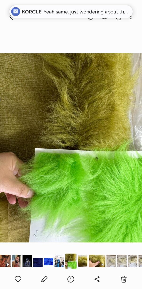 Green Fur Grinch Gloves