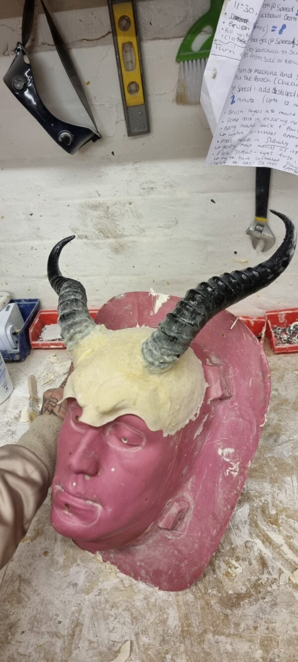 forehead and horns prosthetic
