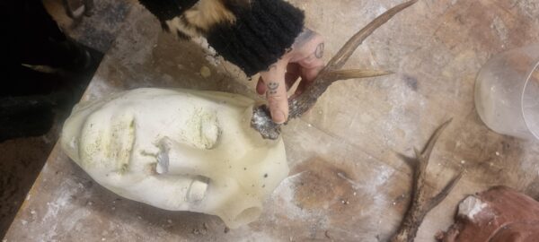 forehead and nose prosthetic for fake antlers