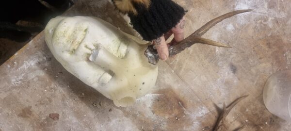 forehead and nose prosthetic for fake antlers
