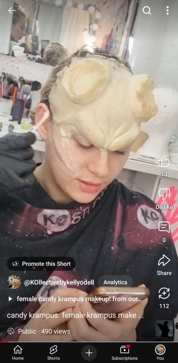 krampus forehead prosthetic