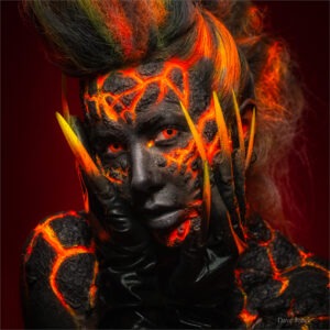 lava charcoal burn alien silicone prosthetic airbrush face and body paint course