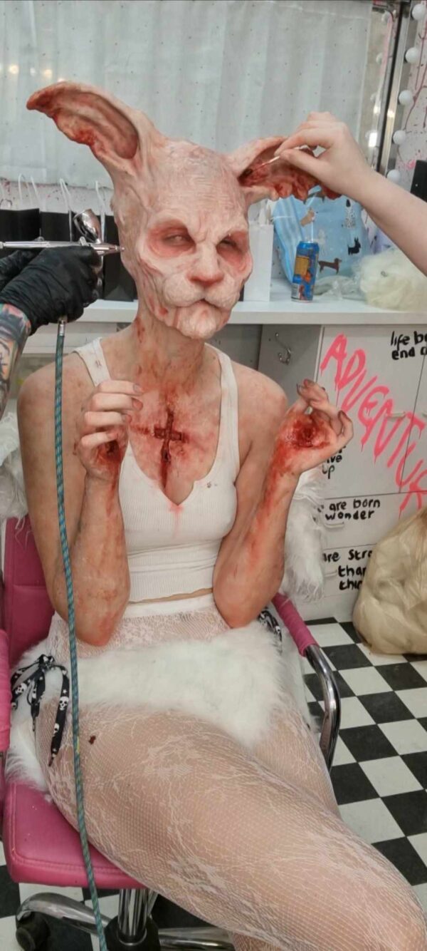 how to apply a silicone prosthetic face