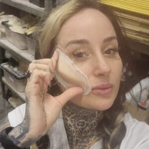 Maleficent pointy cheek prosthetics